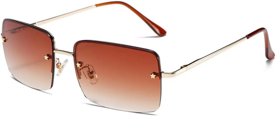 

Солнцезащитные очки MUTYNE без оправы, прямоугольной формы, винтажные, для мужчин и женщин, модные, классические, трендовые, тонированные, в металлической оправе, C4