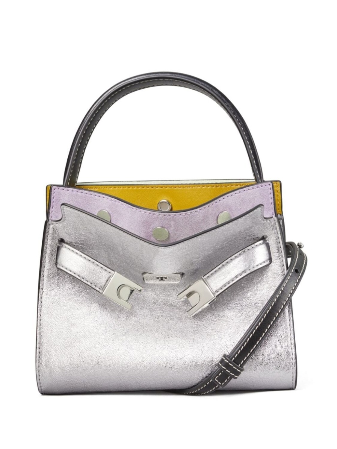 

Tory Burch сумка-тоут Lee Radziwill Petite Double, серебристый