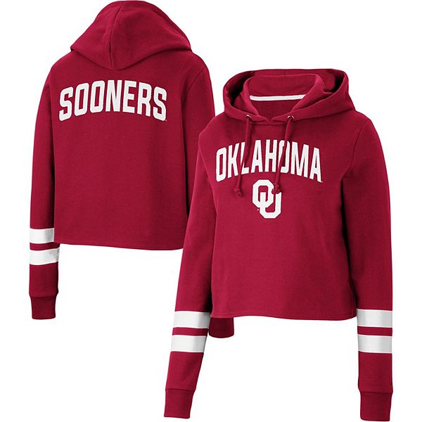 

Женский красный оверсайз худи Oklahoma Sooners в полоску Colosseum