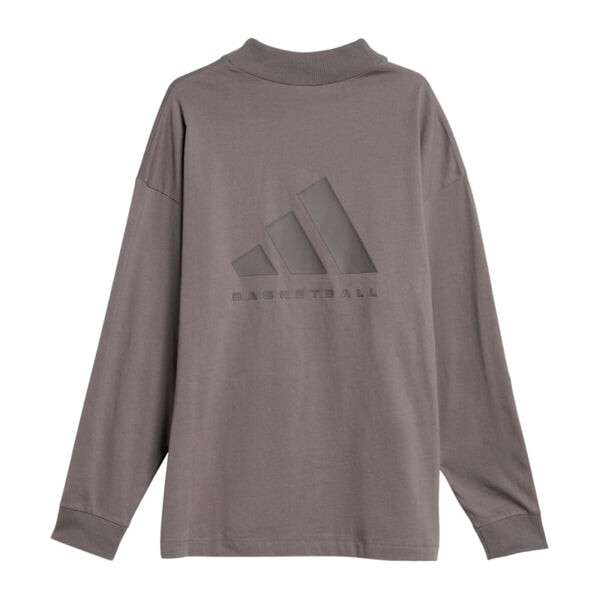 Футболка basketball long sleeve tee asia sizing 'brown' Adidas, коричневый — фото 3