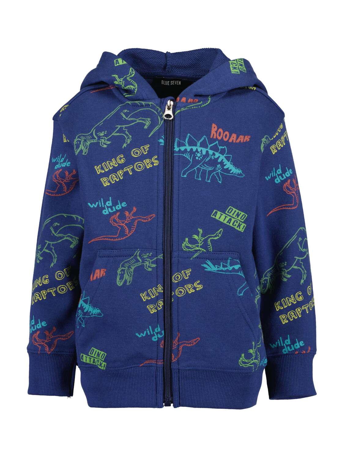 

BLUE SEVEN Худи на молнии в цвете аква, темно-синий