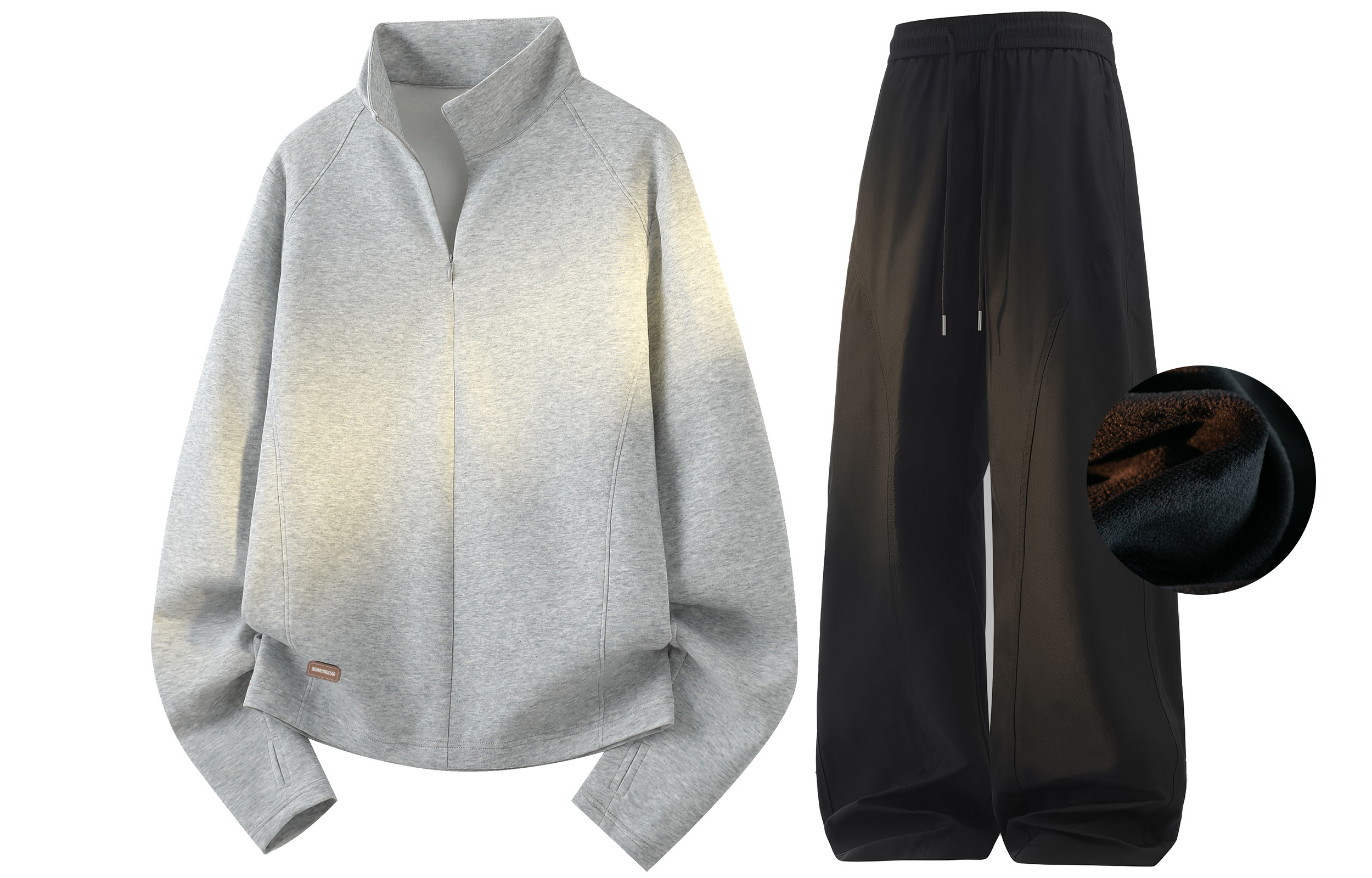 

Повседневная спортивная одежда Unisex WARRIOR, heather серый top+черный pants[fleece-lined]