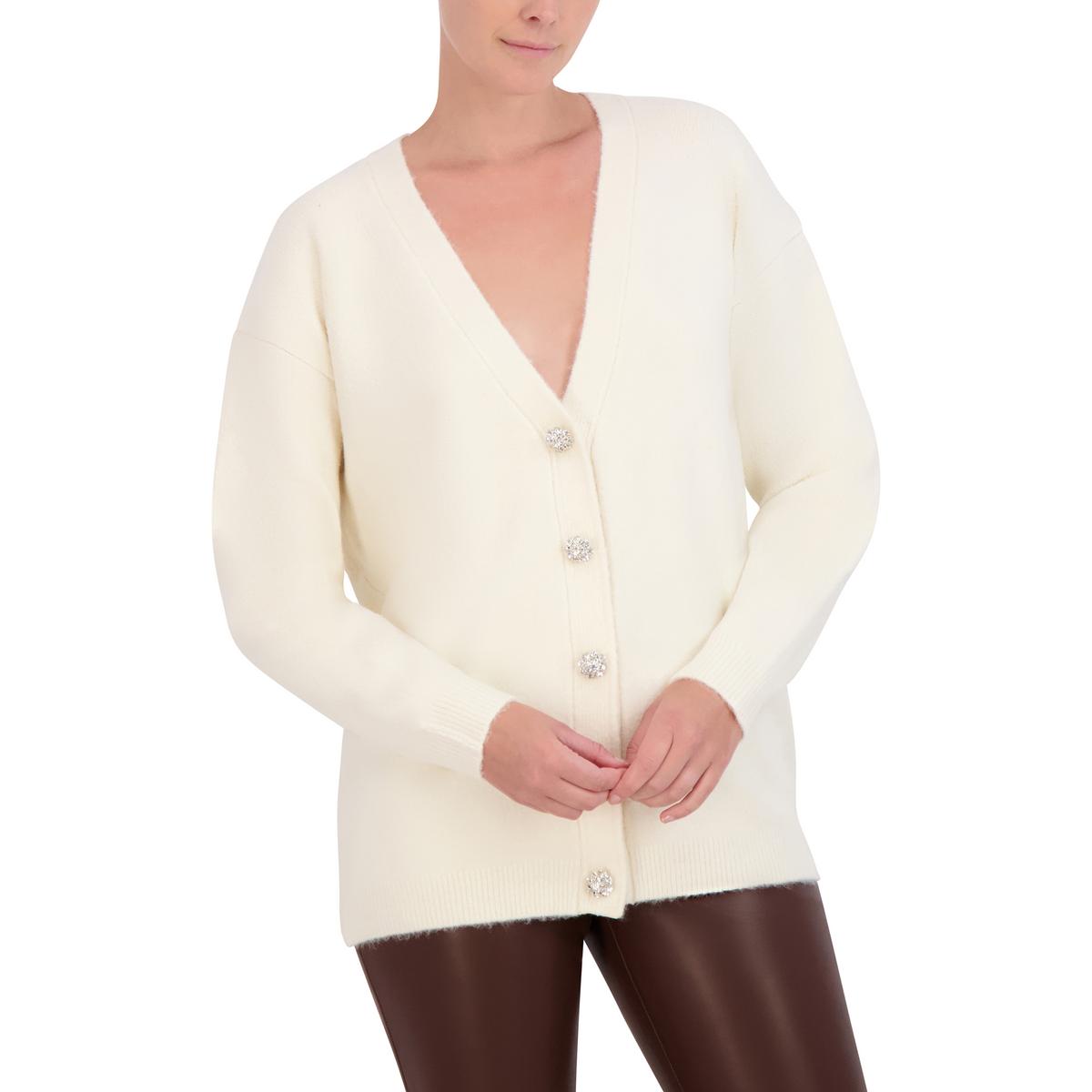 

Женский кардиган с V-образным вырезом и отделкой BCBGMAXAZRIA, цвет ecru