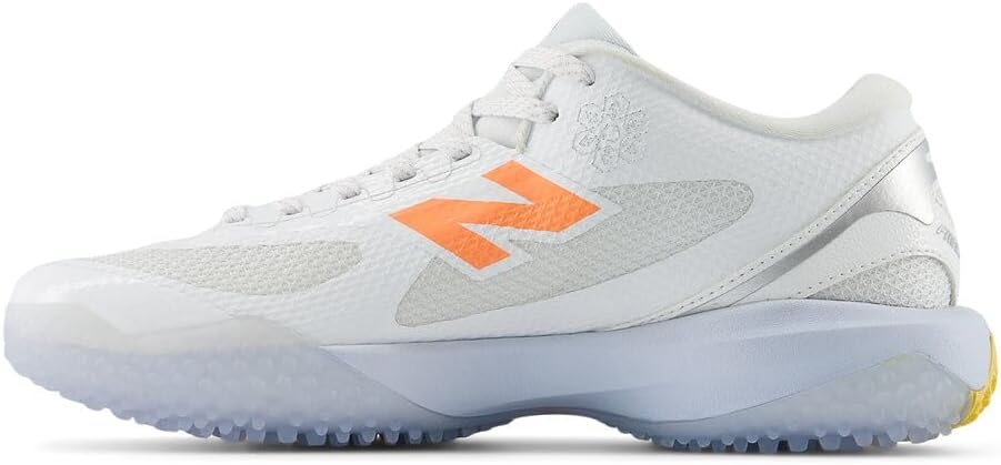 Кроссовки для лакросса на газоне New Balance Freezelx V5 для мужчин, White/Ice Blue/Hot Mango — фото 2