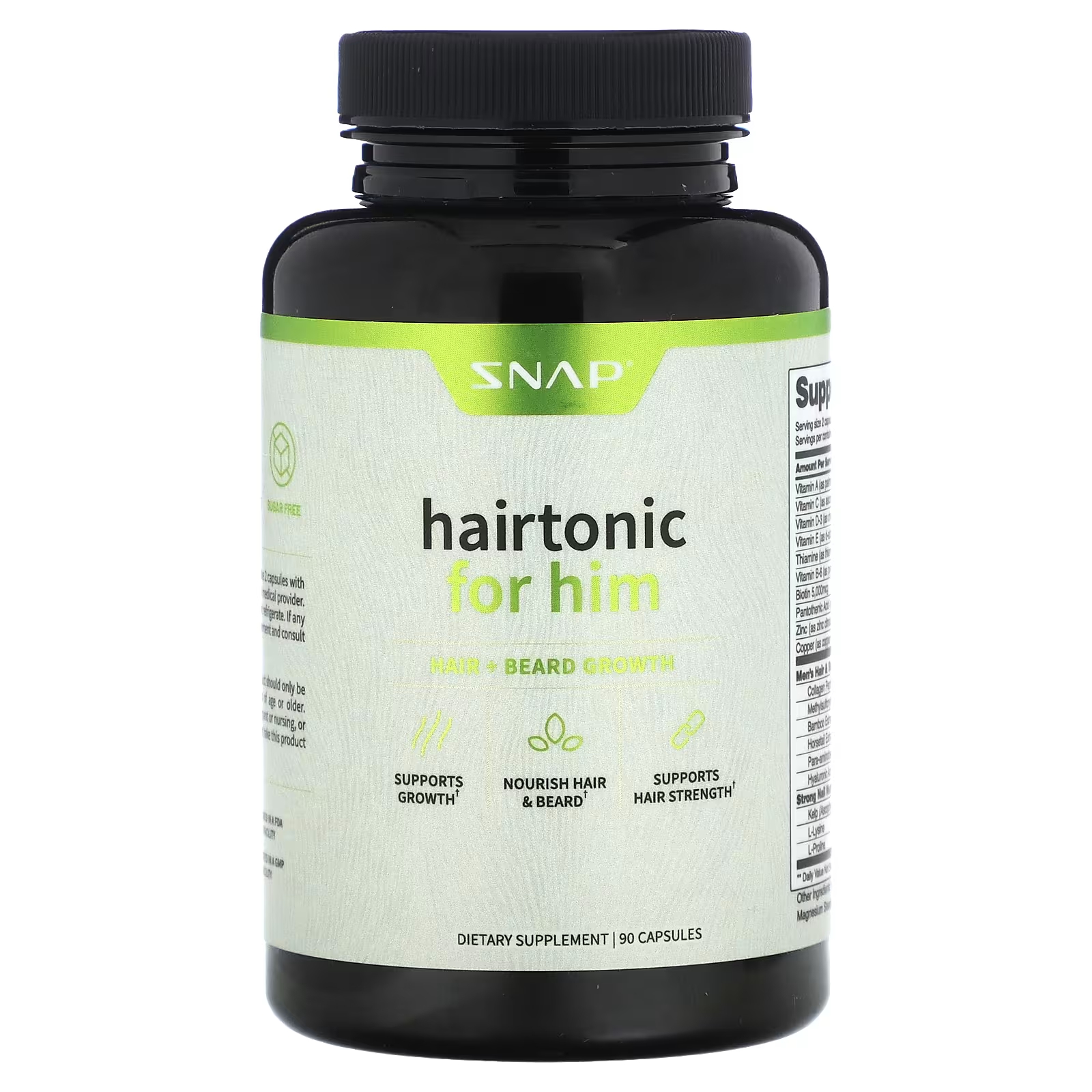 

Добавка Snap Supplements Hairtonic для волос и роста бороды, 90 капсул