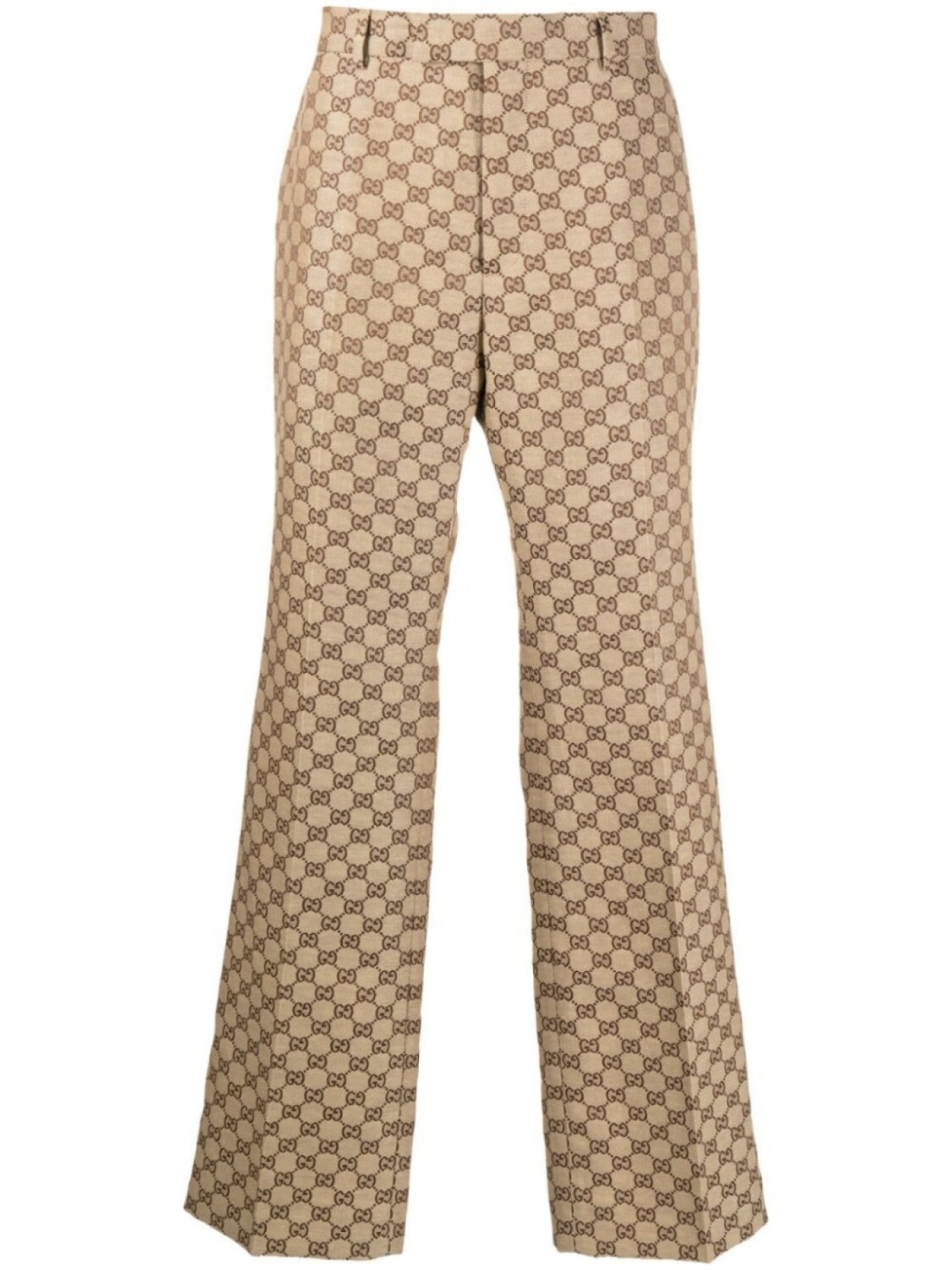 

Gucci брюки прямого кроя с монограммой GG, нейтральный цвет