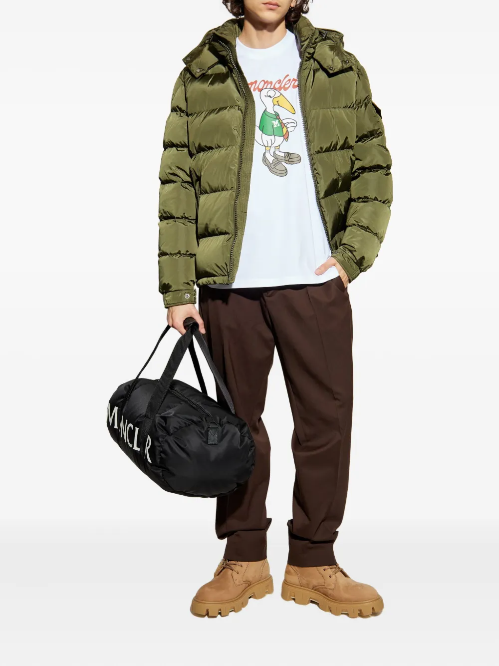 Хлопковая футболка с принтом птиц MONCLER, белый — фото 2