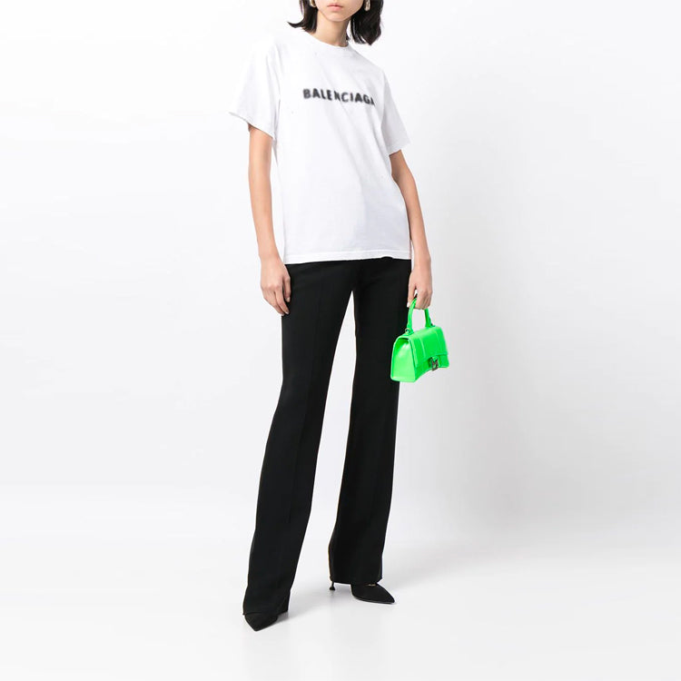 Футболка Balenciaga Blurred Logo T-Shirt 'White Black', белый — фото 3
