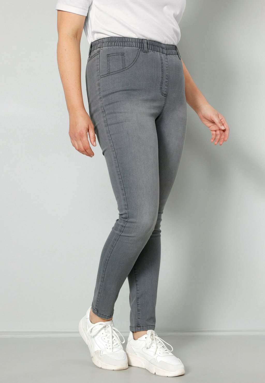 

Джеггинсы ELASTIKBUND MIT GÜRTELSCHLAUFEN MIAMODA, серый