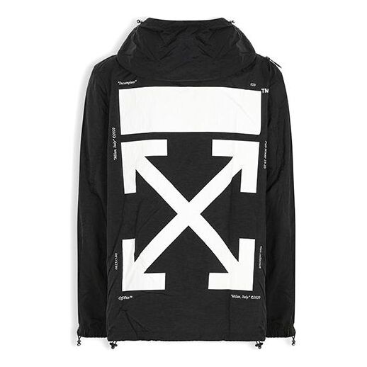 

Куртка back logo printing hooded jacket black Off-White, черный