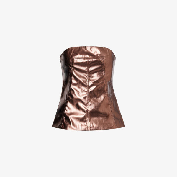 

Топ из искусственной кожи с эффектом металлик bandeau Amy Lynn, цвет mocha