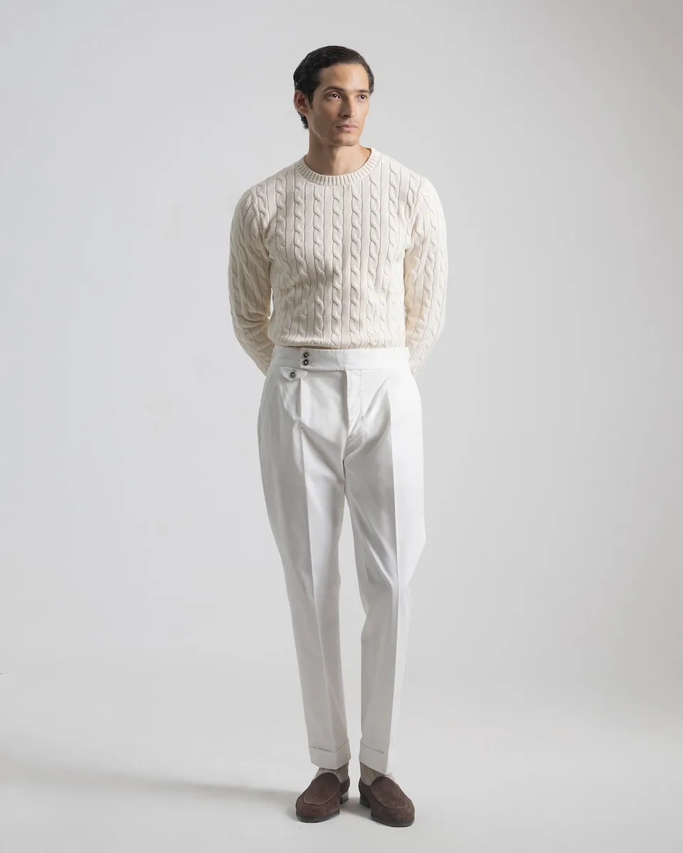 

Мужские брюки с низкой талией, узкого кроя, белого цвета PuroEgo