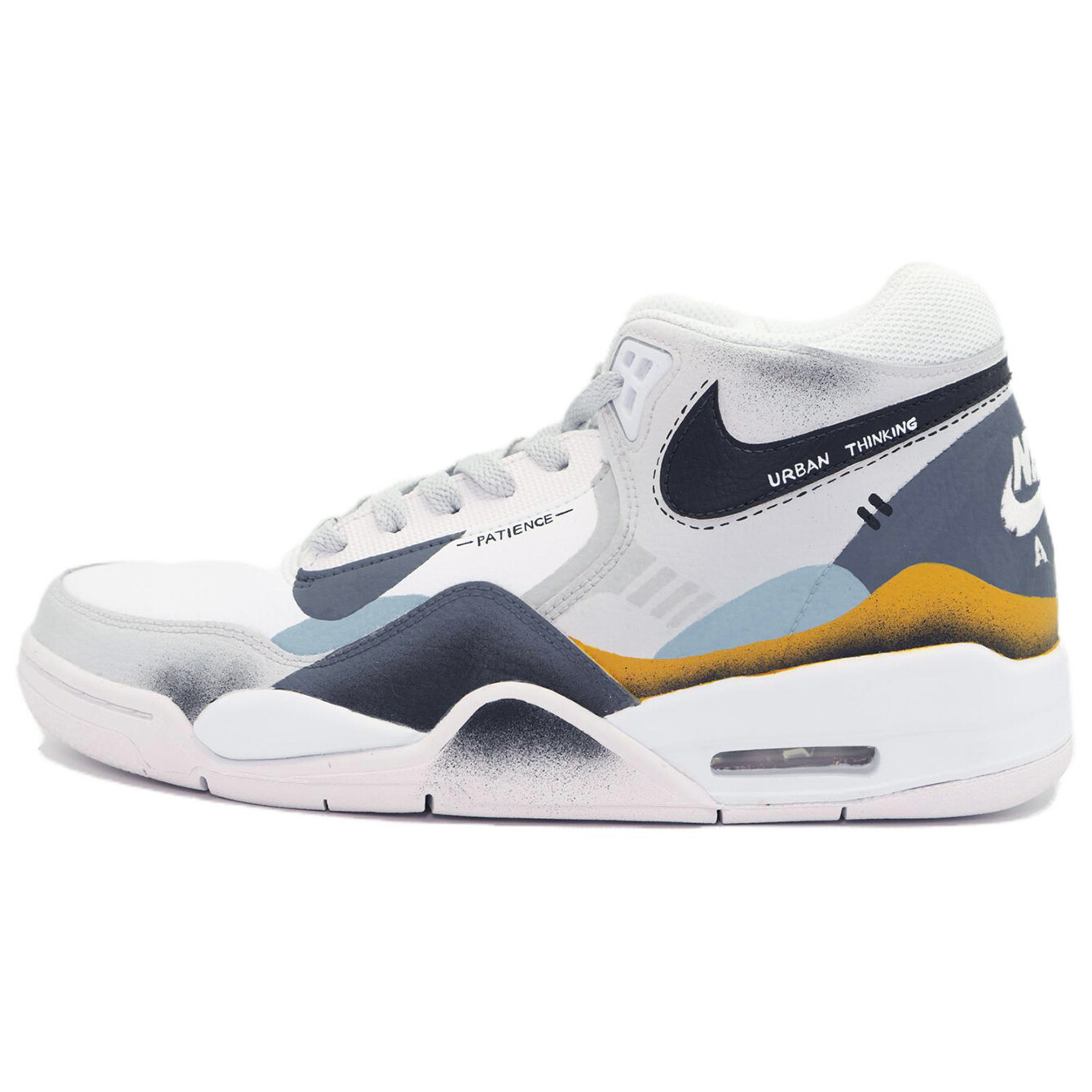 

Кроссовки Nike Flight Legacy Vintage Basketball Shoes Unisex Mid-top Light Gray/blue, светло-серый