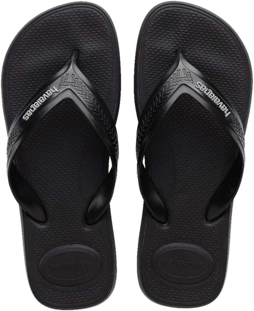 Havaianas - Top Max Comfort, стильные, удобные и прочные шлепанцы для мужчин, с устойчивым и функциональным дизайном, анатомически правильной формой и нескользящей подошвой, черный