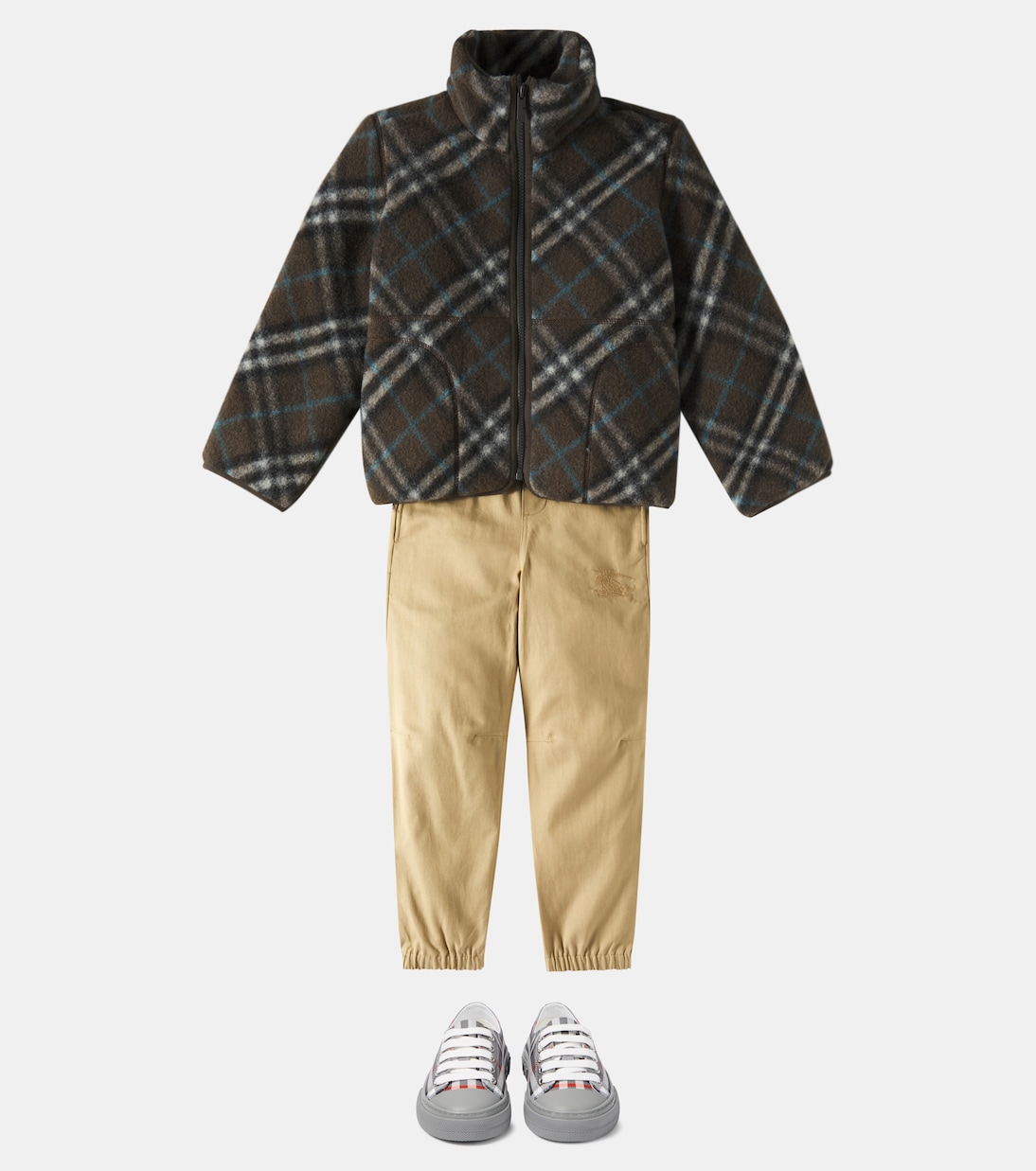 Куртка Burberry Check из шерстяной смеси флиса Burberry Kids, Snug Ip Check — фото 2