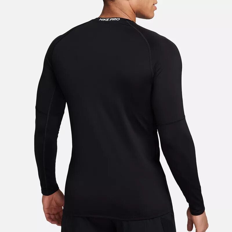 Мужская тонкая футболка для фитнеса с длинными рукавами Nike Pro Dri-FIT, черный — фото 3