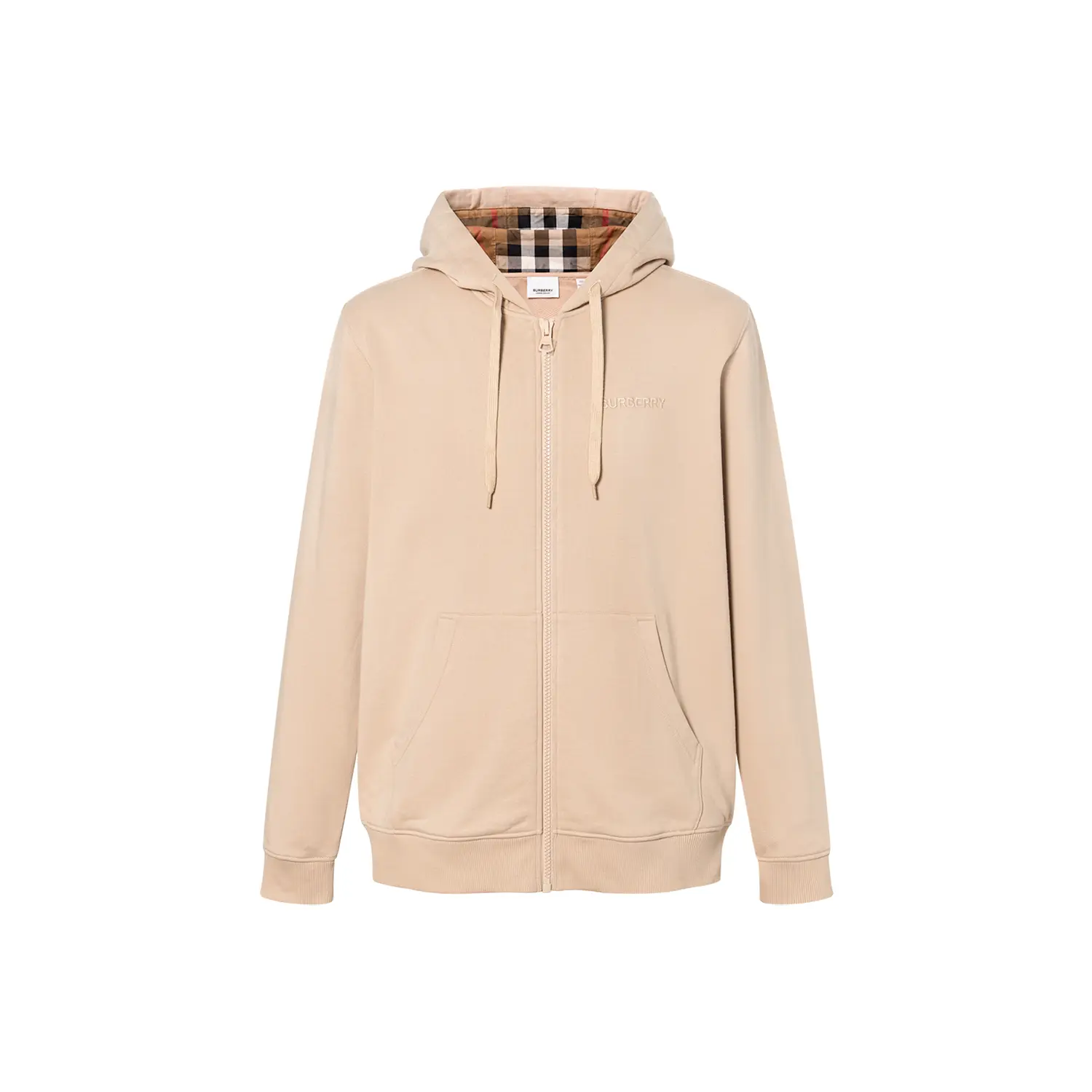 

Burberry Худи с вышитым логотипом и молнией, Light Umber