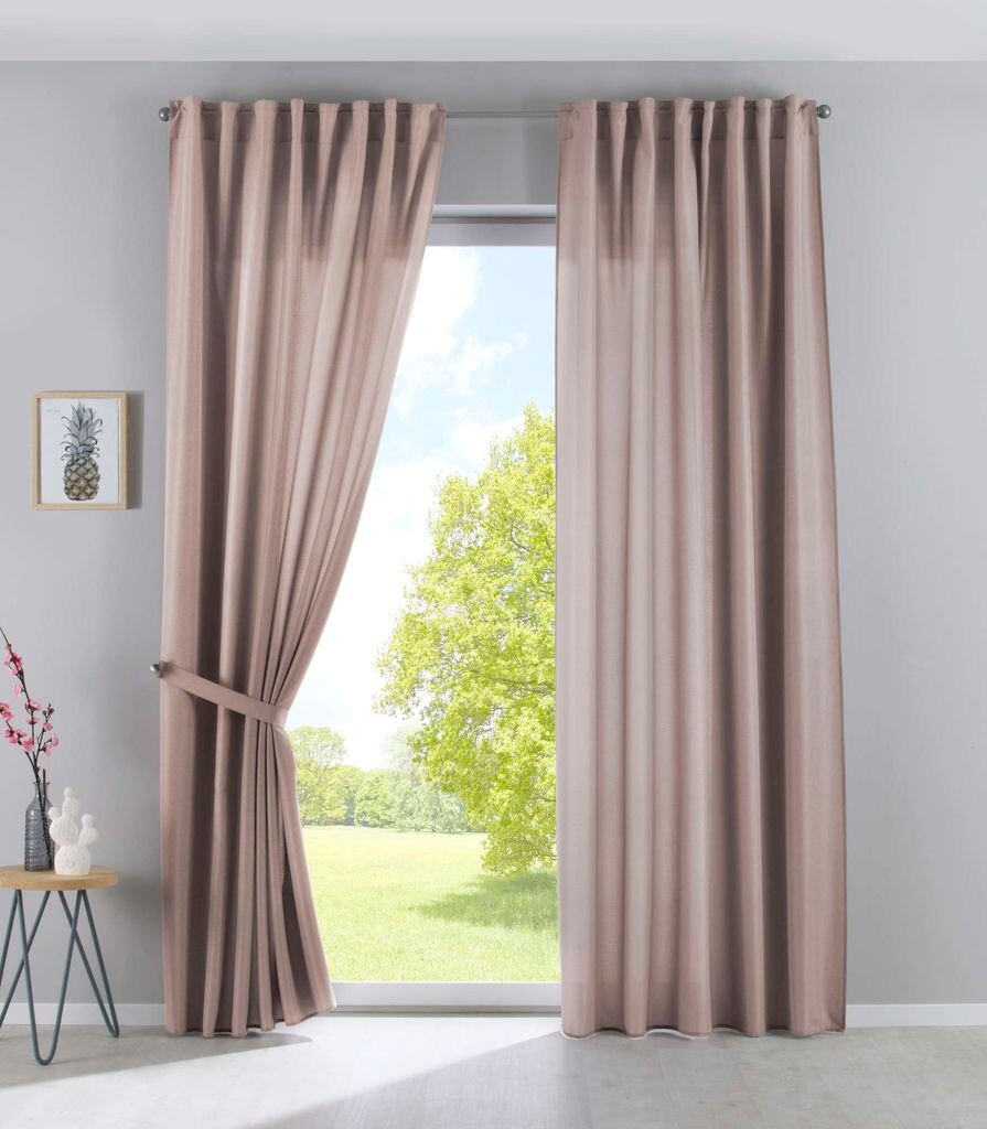 

Комплект из 2 штор Скрытые петли Катионные »JENA« ВxШ 225x140 см Старые розовые непрозрачные льняные шторы Крапчатая лента для штор с подвязками, 2019037-2 Astek, серо-коричневый