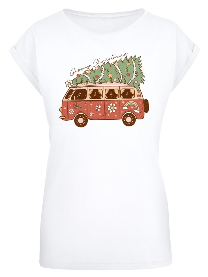 

Футболка F4NT4STIC T-Shirt Groovy Weihnachten Camper Van, белый