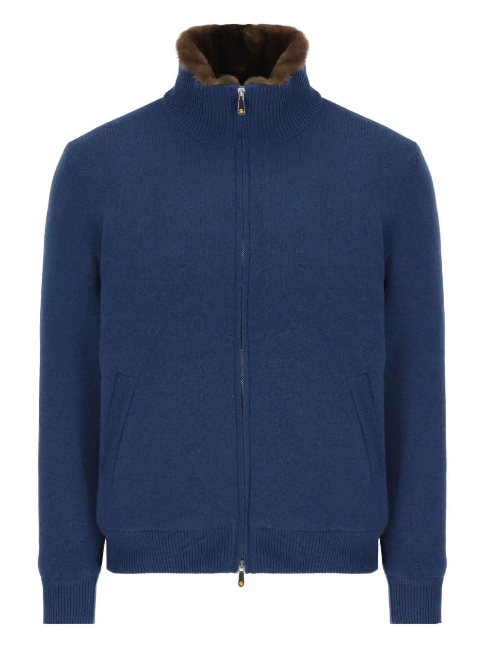 

Куртка с меховой отделкой и налокотниками Svevo, синий