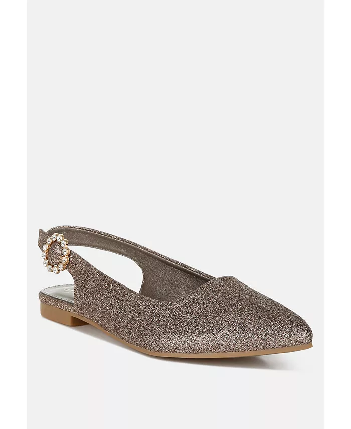 Giora Glitter Slingback Туфли на плоской подошве женские босоножки London Rag, коричневый — фото 3