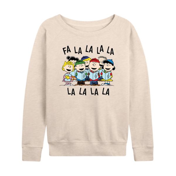 

Женская футболка с длинным рукавом Peanuts Fa La La из французского терри Licensed Character, бежевый