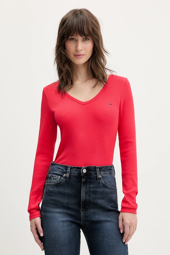 

Лонгслив Tommy Jeans, красный
