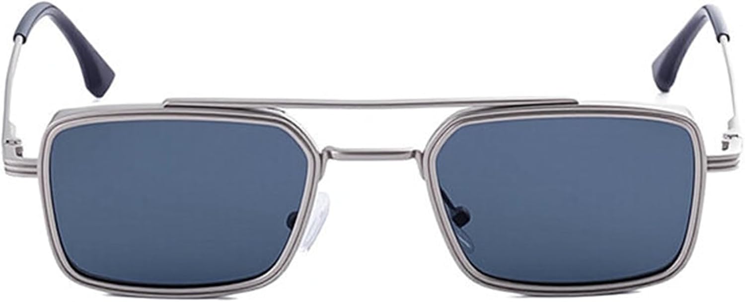 

Willochra Классические металлические панк-солнцезащитные очки квадратной формы для мужчин и женщин, ретро с двойной перемычкой, модные женские многоугольные солнцезащитные очки, стильные оттенки, C6