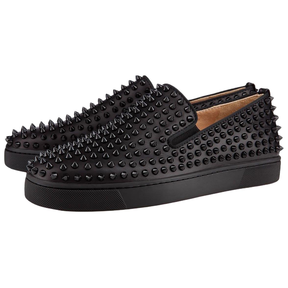 Christian Louboutin Повседневные ботинки CL Roller boat для мужчин, черные — фото 3