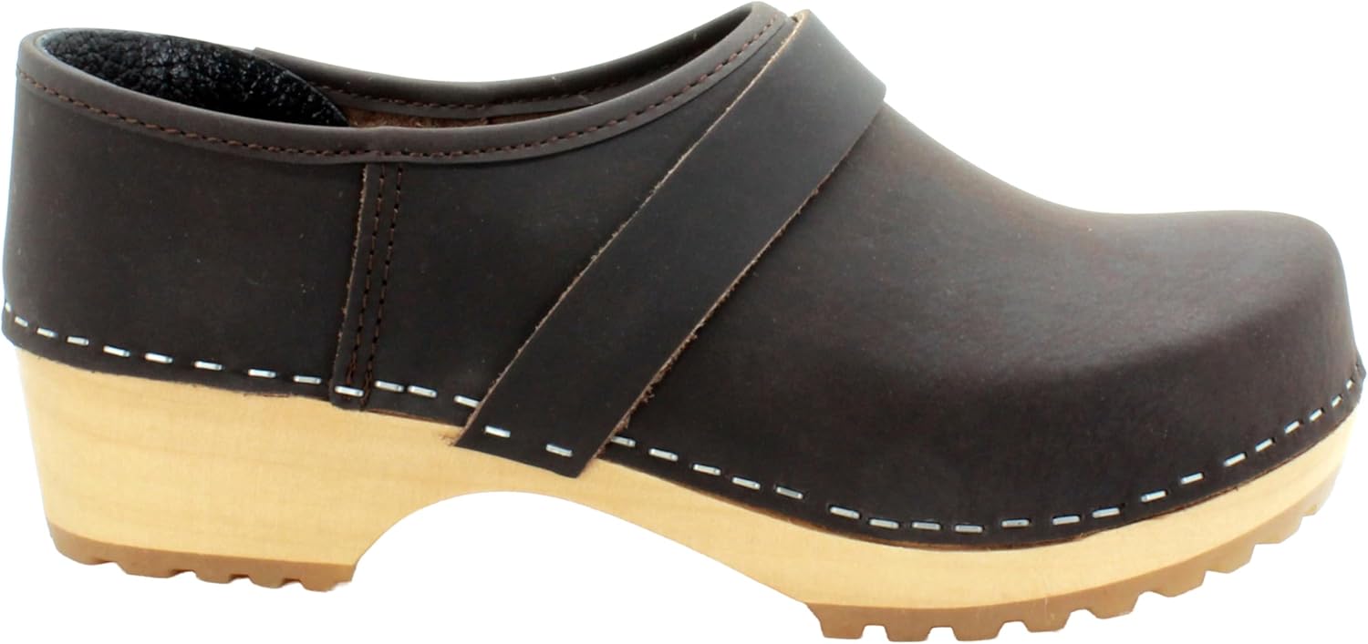 Классические закрытые кожаные сабо Bjork Tilda Wooden Bjork Swedish Comfort, коричневый — фото 3