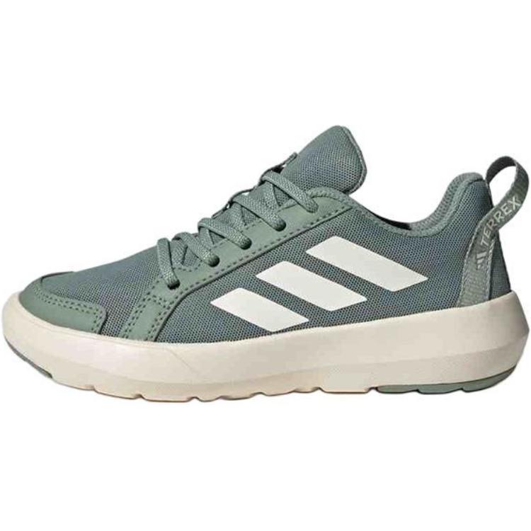 Adidas Детские противоскользящие износостойкие низкие уличные кроссовки green white kids — фото 3