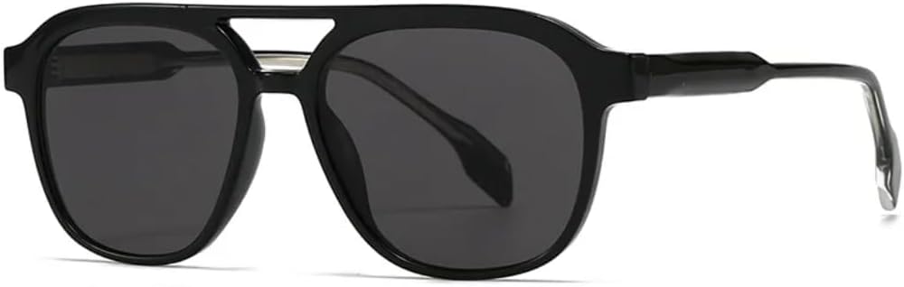 

Модные мужские солнцезащитные очки с двойной перемычкой, роскошные женские солнцезащитные очки в стиле ретро с градиентным переходом цвета чая, защита от УФ-излучения UV400 SZVVBKK, C1black Black