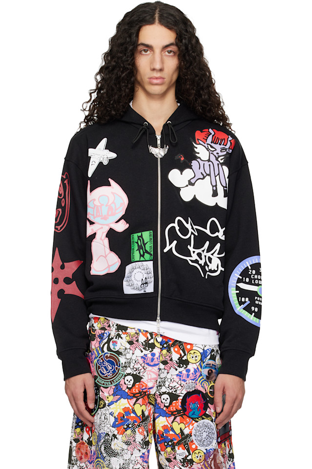 

Chopova Lowena Черная толстовка на молнии с высоким верхом, Черный, Chopova Lowena Черная толстовка на молнии с высоким верхом