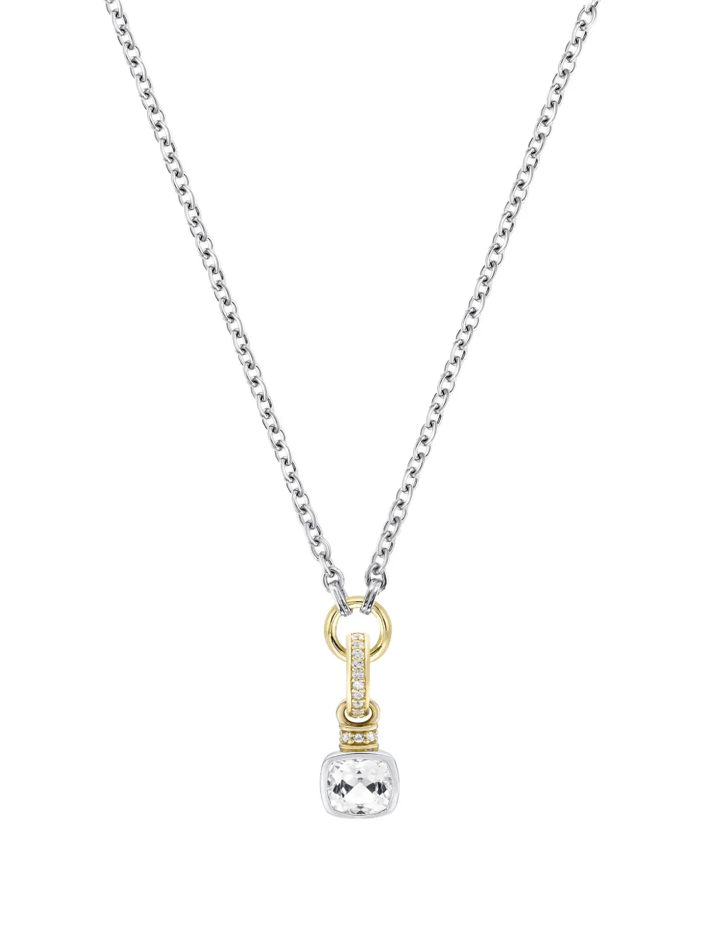 

Ожерелье с топазом огранки «кушон» V JEWELLERY, серебряный