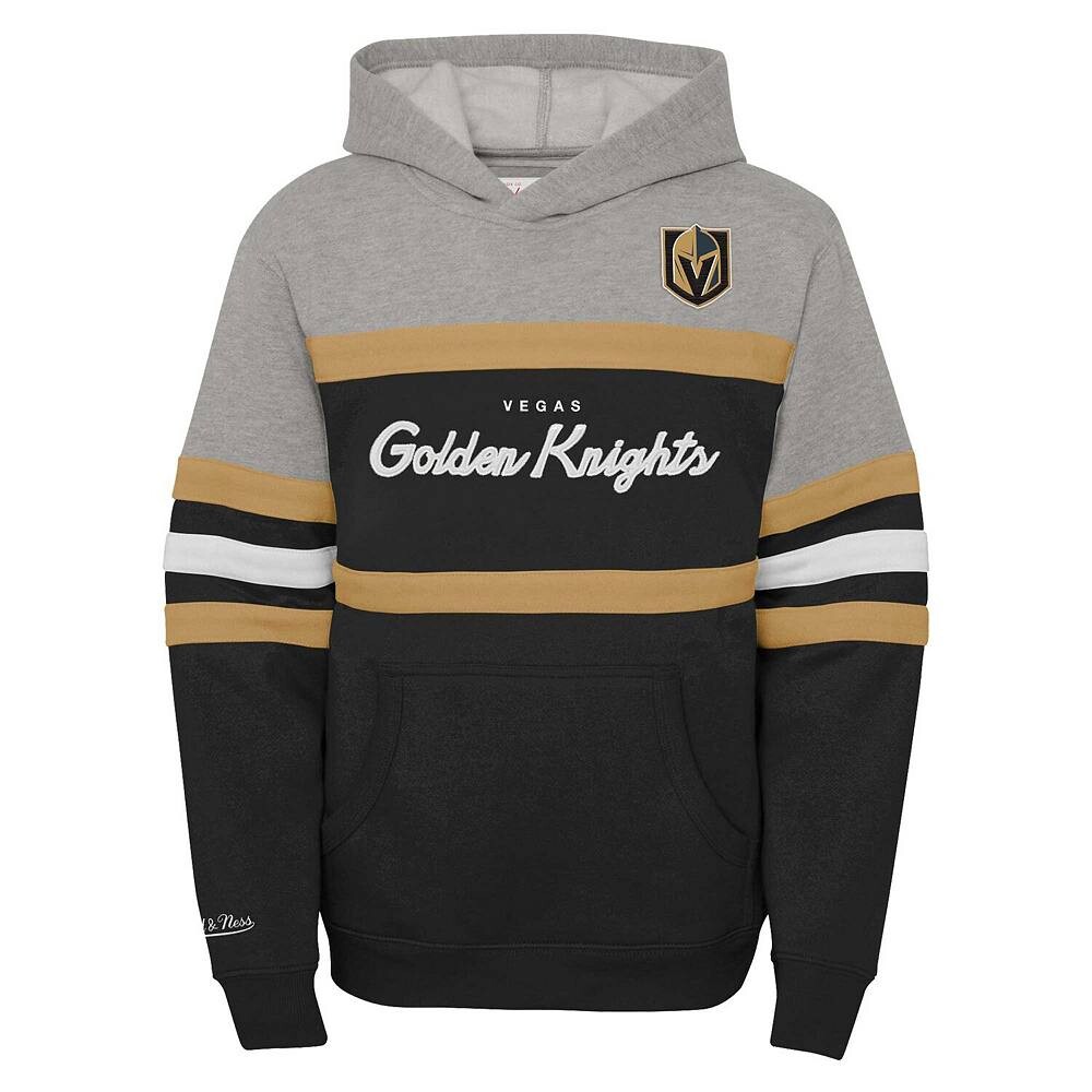 Молодежный пуловер с капюшоном для главного тренера Mitchell & Ness Black Vegas Golden Knights, цвет Lvk Black — фото 3