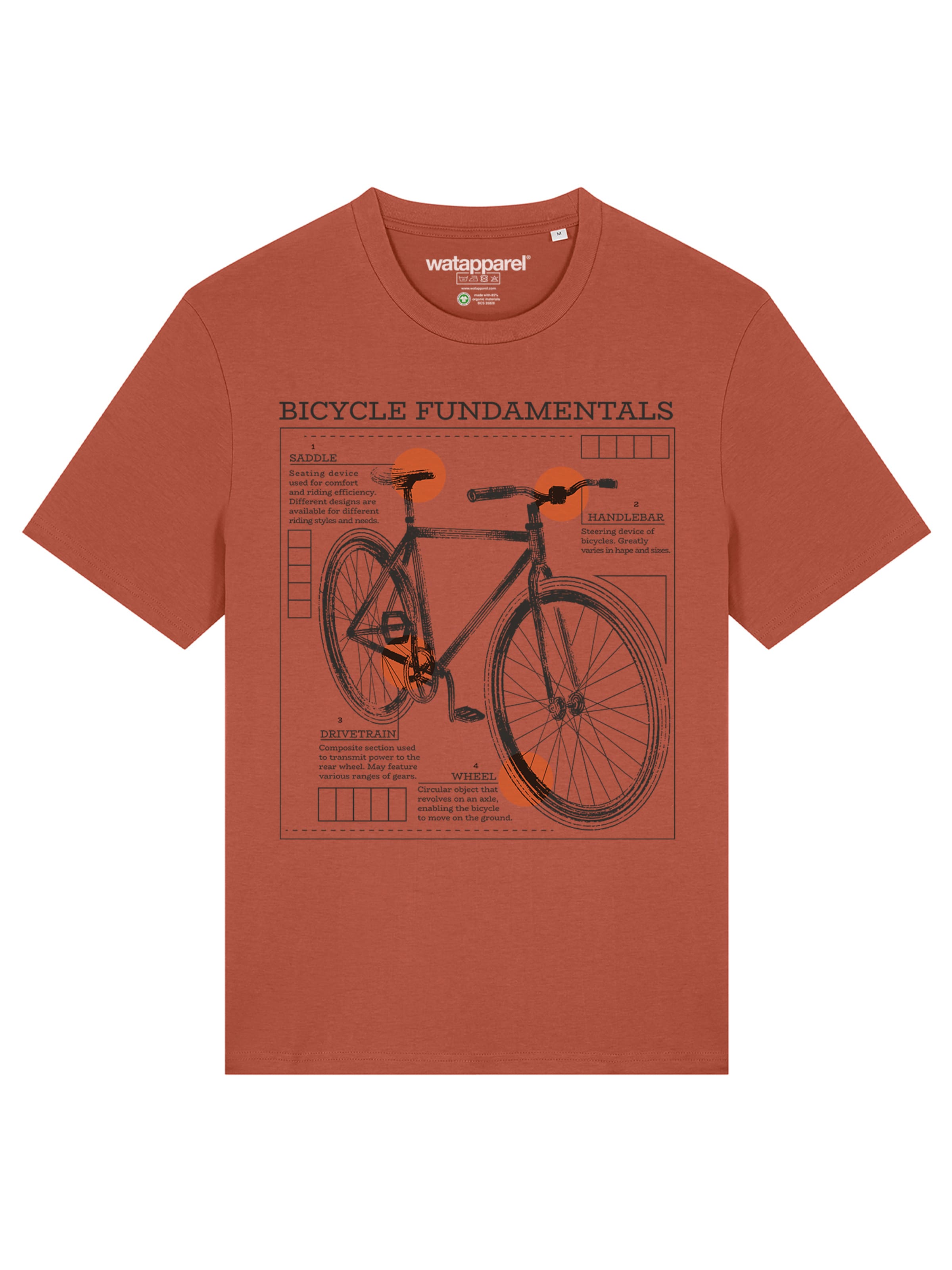 

Watapparel Футболка 'Fahrrad Grundlagen' в цвете Rusty Red