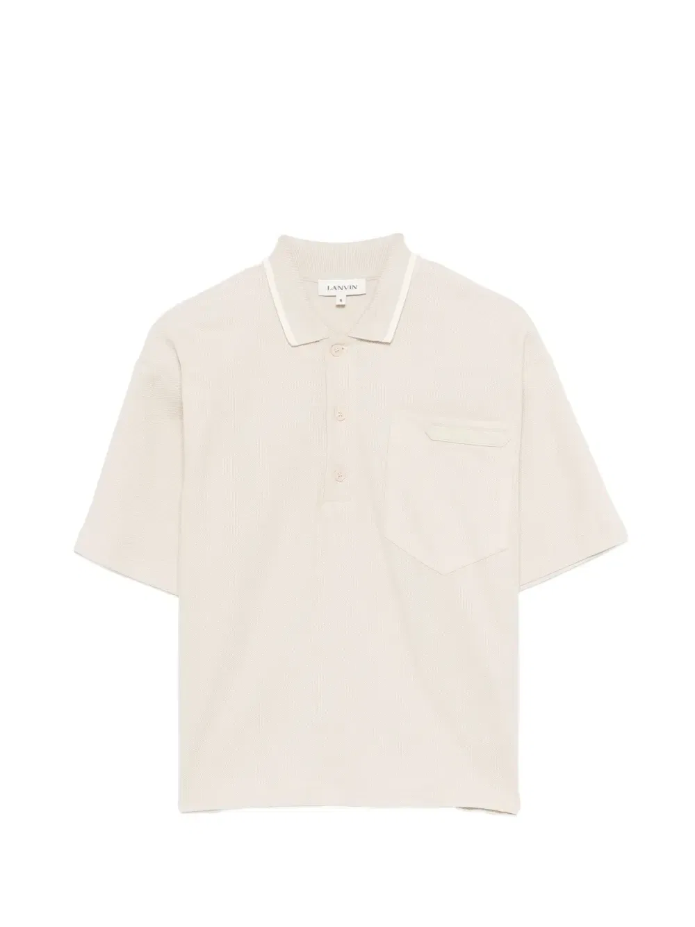 Поло с тиснением и карманом Lanvin Enfant, бежевый