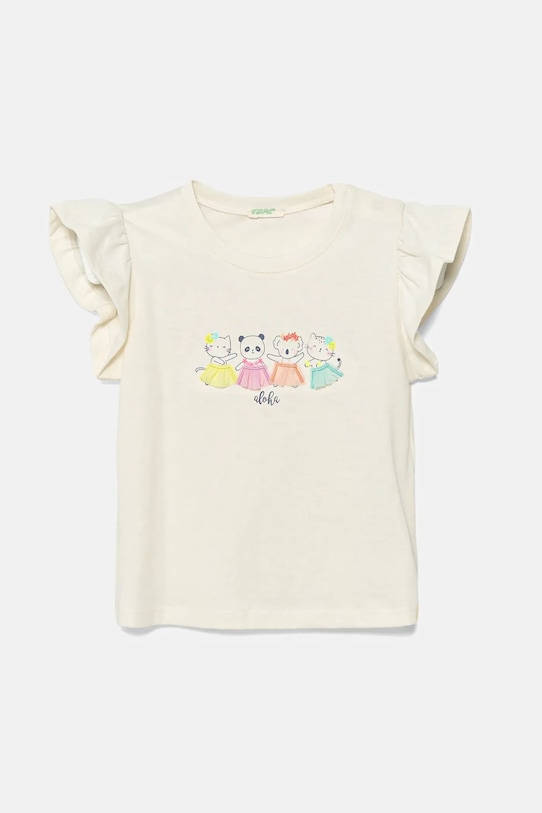 

Хлопковая футболка для малышей United Colors Of Benetton, бежевый