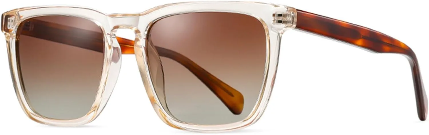 

Мужские поляризованные солнцезащитные очки из ацетата с большой оправой, женские солнцезащитные очки в модном стиле для активного отдыха, синие SZVVBKK, Brown Pattern