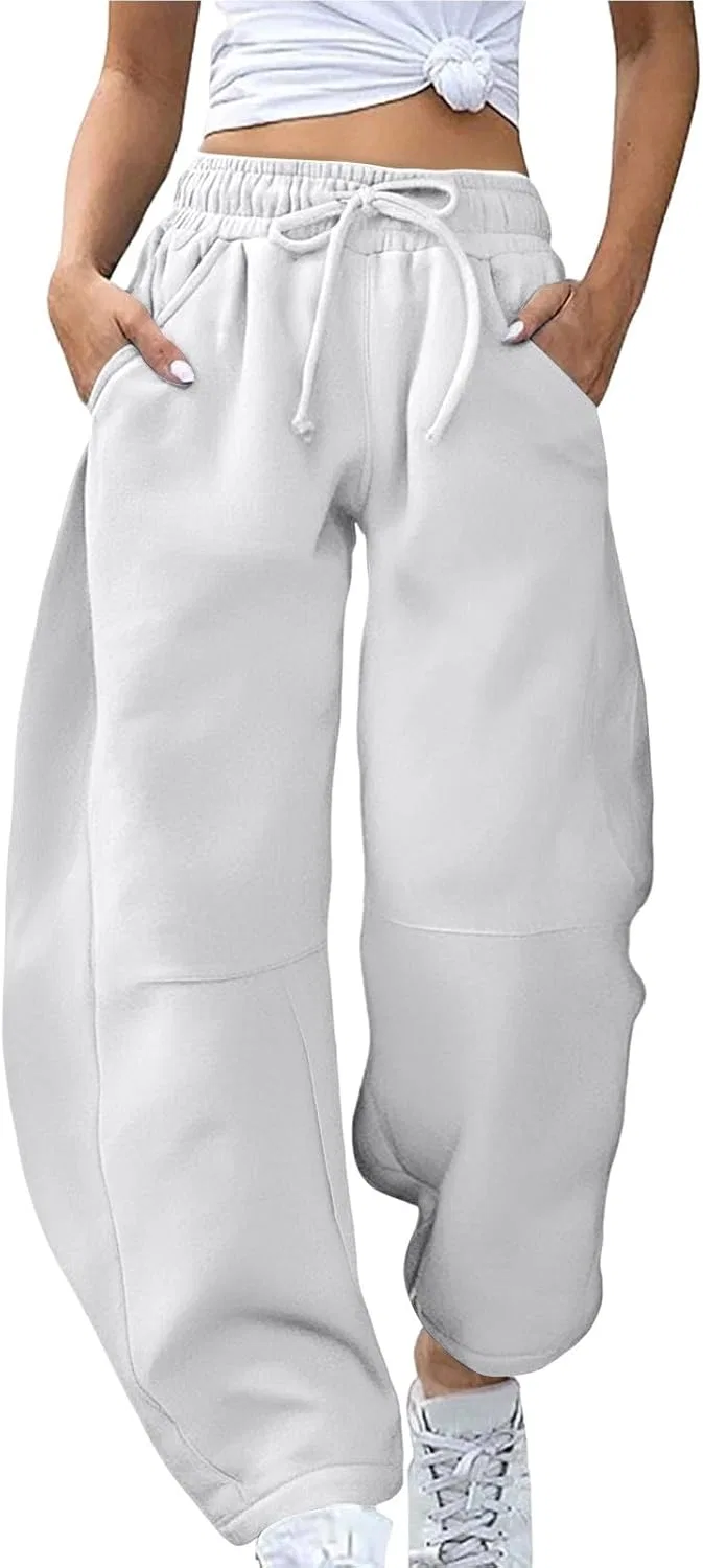 Джинсы, широкие штанины, Barrel Sweatpants, белый — фото 2