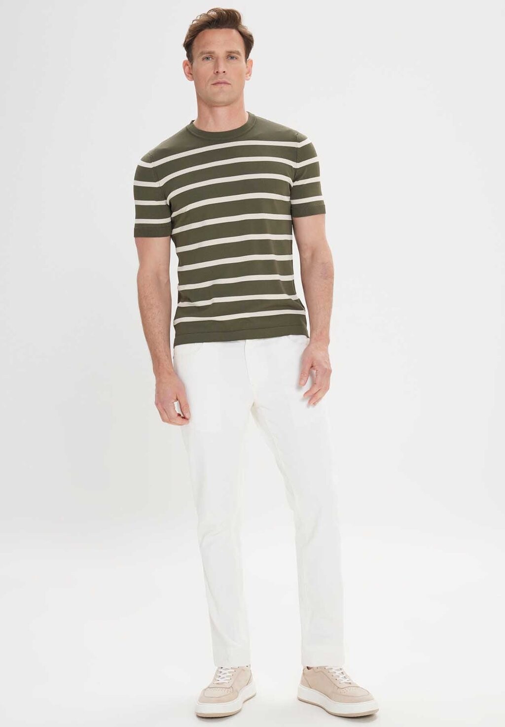 

Принт на футболке STANDARD FIT O COLLAR AC&CO / ALTINYILDIZ CLASSICS, кремовый