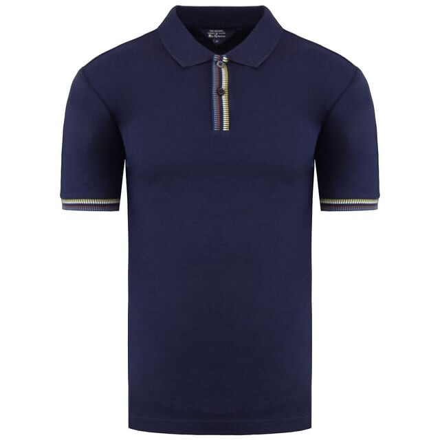 

Мужская темно-синяя рубашка-поло Placket Interest Ben Sherman, синий