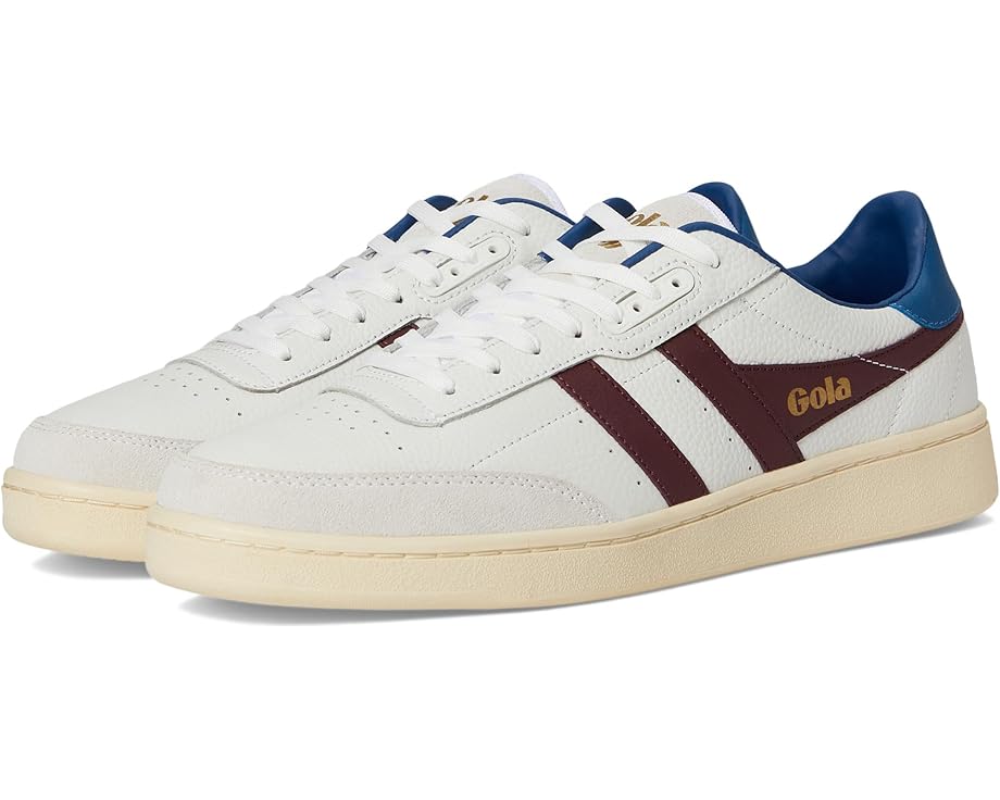 

Кроссовки Gola Contact Leather, цвет White/Burgundy/Marine Blue