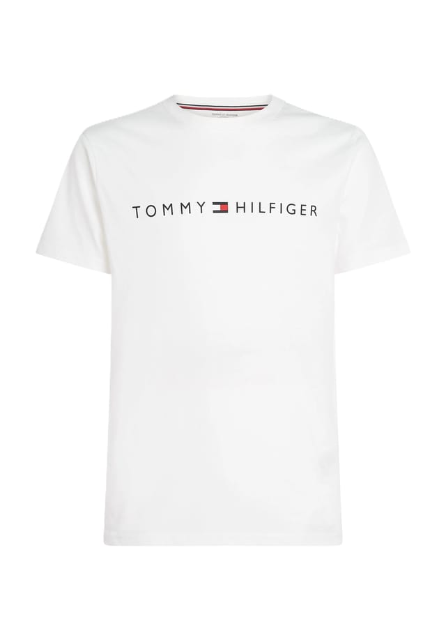 

Оригинальный дизайн логотипа на хлопковом верхе пижамы Tommy Hilfiger, белый