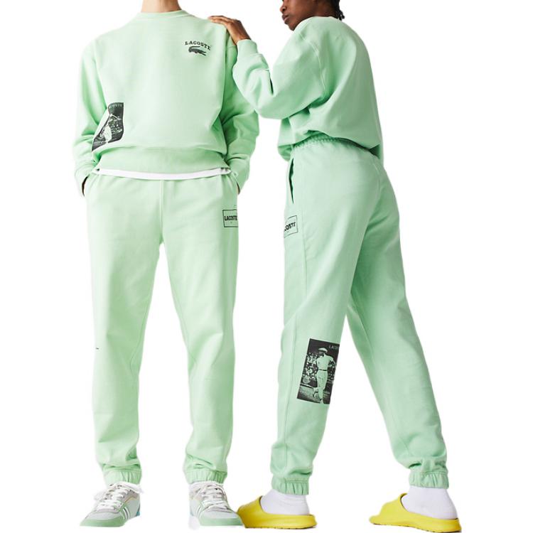 LACOSTE Вязаные спортивные штаны мужские light green — фото 3