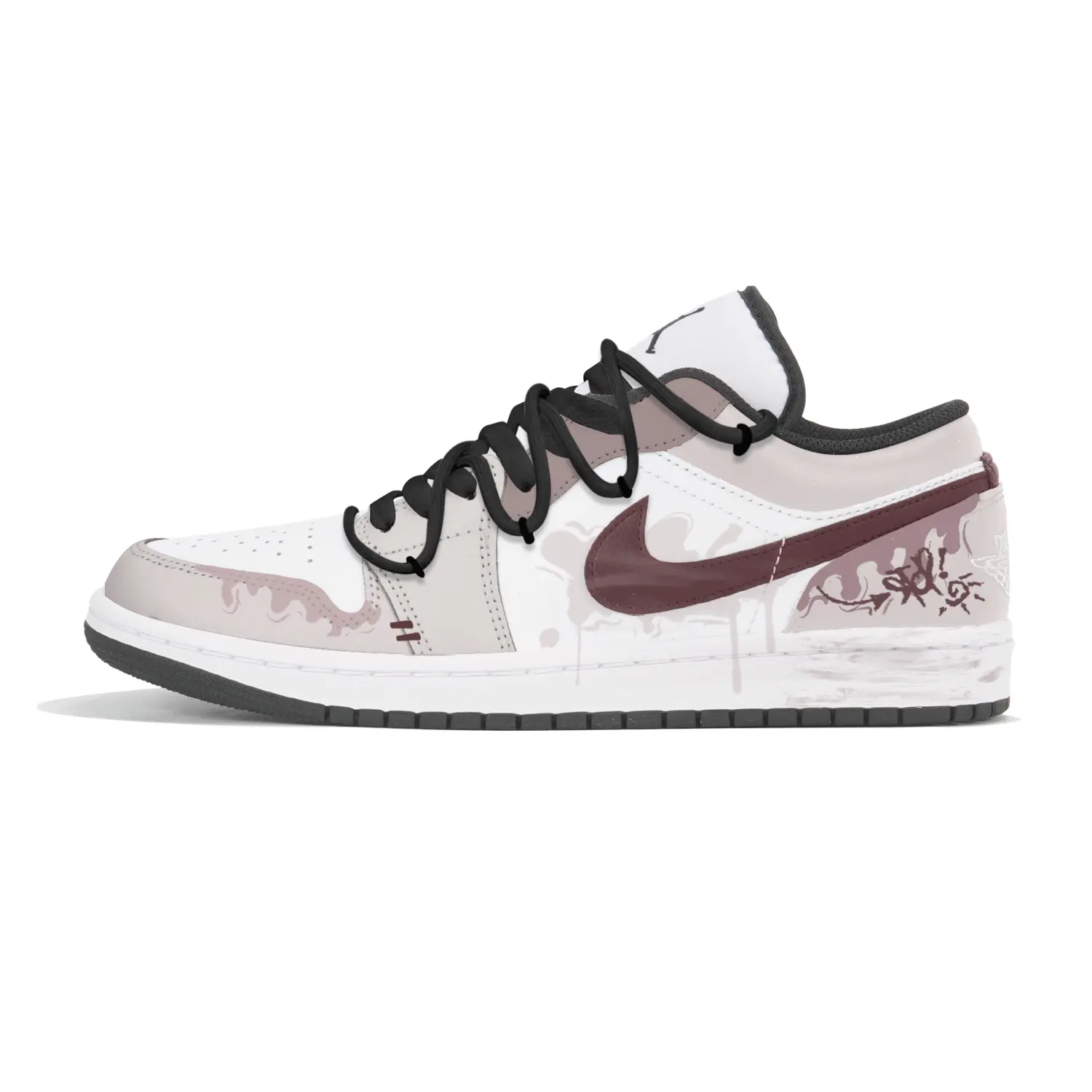 

Jordan Баскетбольные кроссовки Air 1 Durable Breathable Low Top Vintage, мужские, белые, коричневые