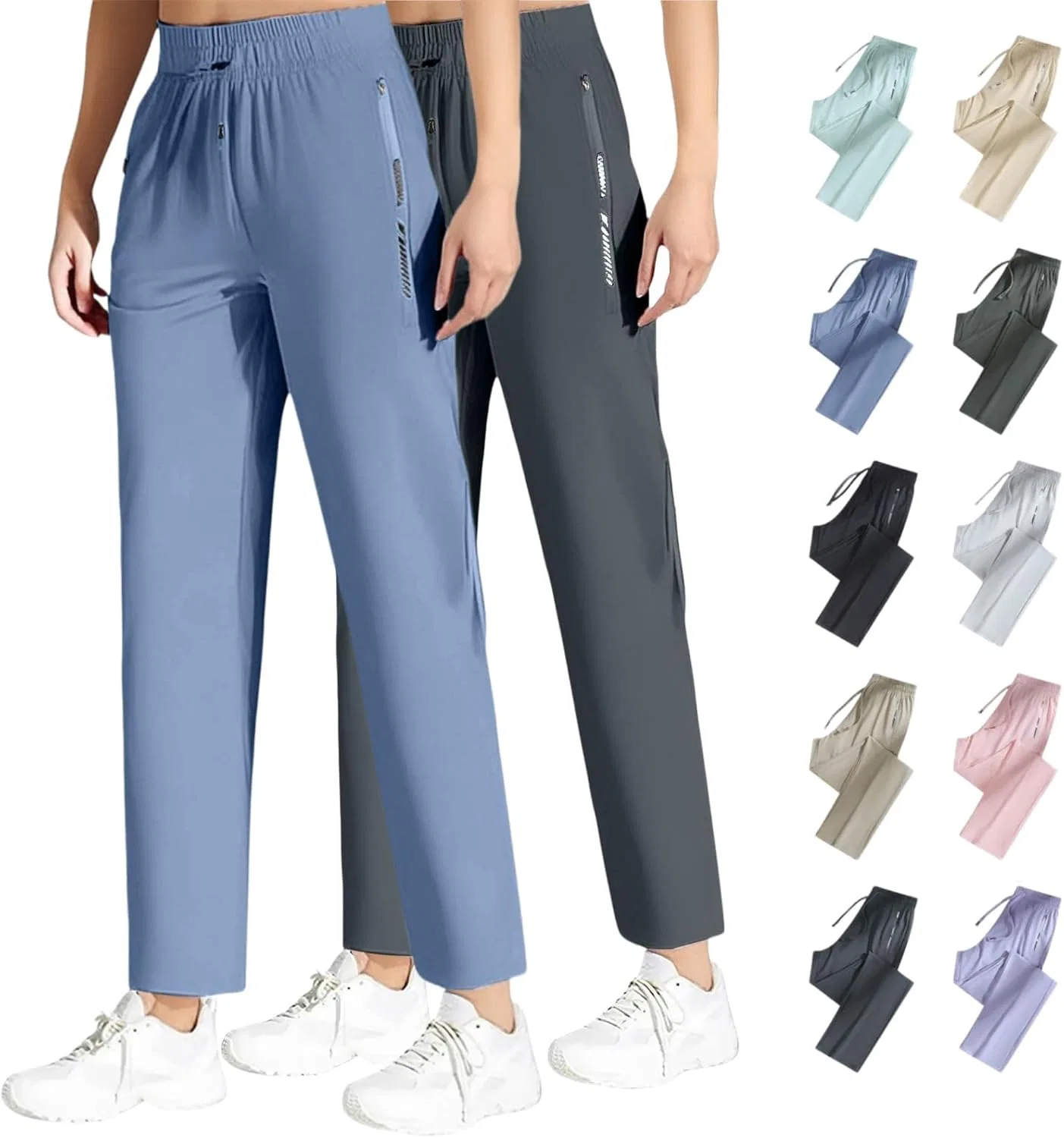 Женские спортивные брюки Active Pants, дышащие, быстросохнущие, Z1-blue+dark Gray