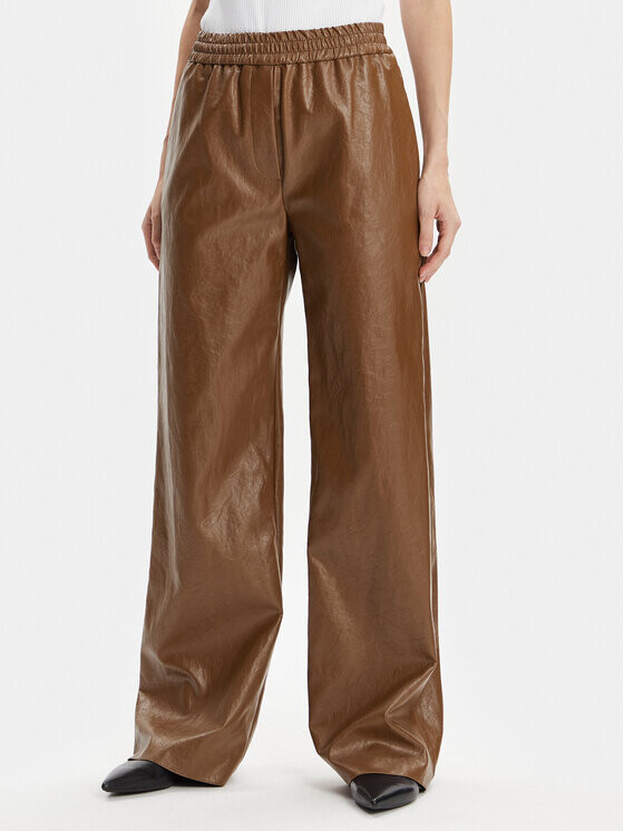 

Широкие брюки из искусственной кожи Weekend Max Mara, коричневый