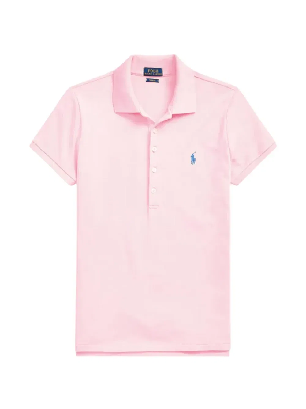 Поло с вышитым логотипом и облегающим кроем POLO RALPH LAUREN, розовый