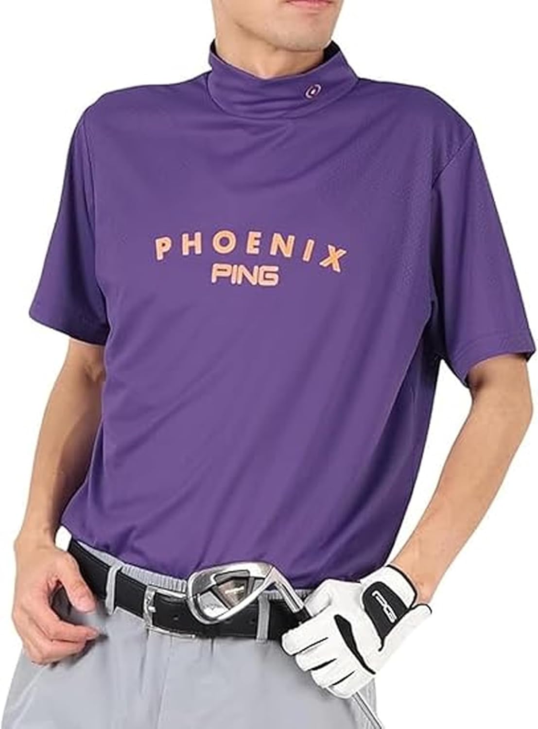 

Мужская рубашка Ping с коротким рукавом и высоким воротником (сетчатый жаккард) / для гольфа / 621-5267801, фиолетовый